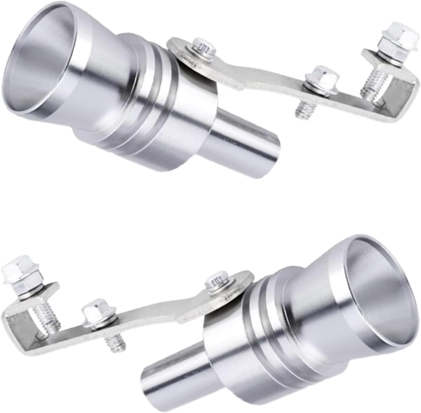 2 simuladores de silbato de sonido turbo modificado para automóvil, impermeable, metal para escape, cola de silbato, simulador de punta de válvula