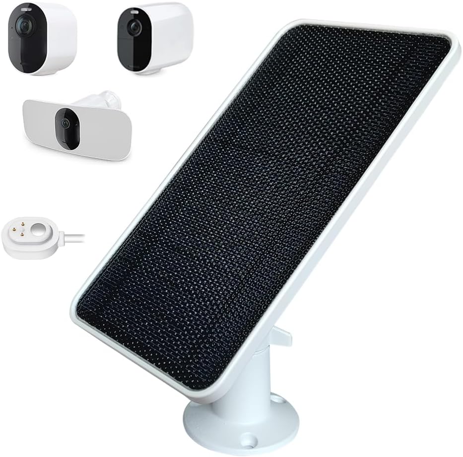 JJMASEE Cargador de panel solar para Arlo Pro 45S 2K, Ultra 2XL, Pro 34 XL, UltraGo de 2 a 13 pies resistente a la intemperie cable magnético y