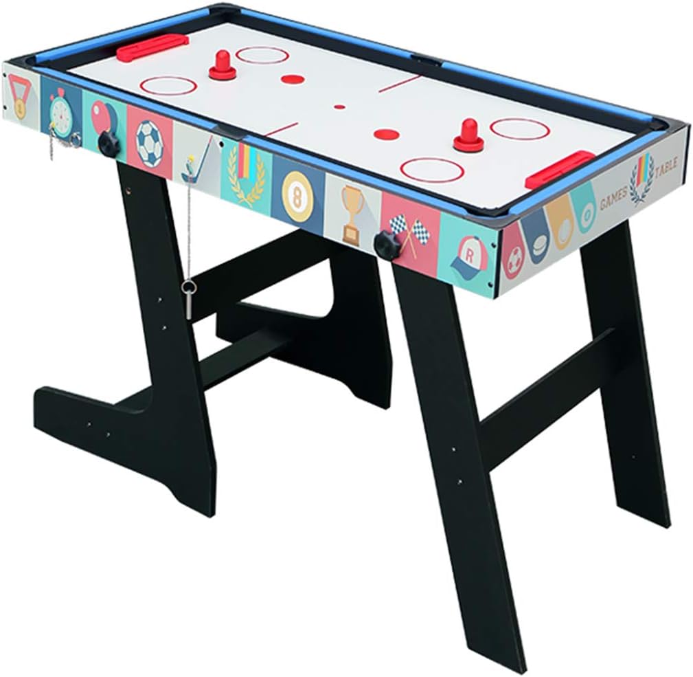 Mesa de juego combinada 4 en 1 multifunción, mesa de futbolín de fútbol, mesa de billar, mesa de hockey de aire, mesa de tenis de mesa con patas
