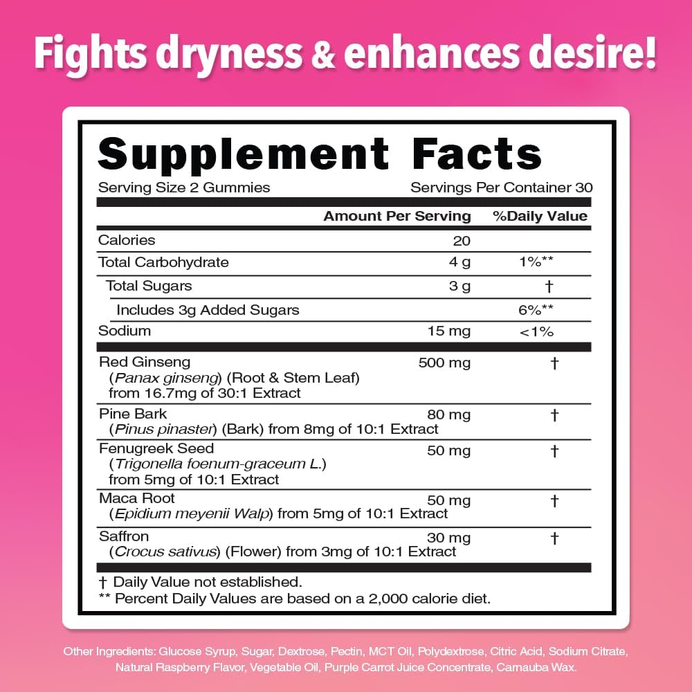 Pharmaganics Dr. Stephanie’s Her Romance – Gomitas para el equilibrio hormonal natural para mujeres, sabor natural a frambuesa