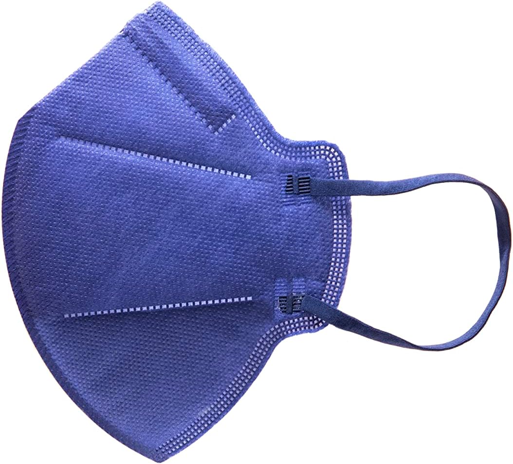 Kingfa Color KN95 – Paquete de 10 mascarillas color azul marino de 2 generación, grandes capas protectoras de 5 capas, máscara facial KN95 unisex