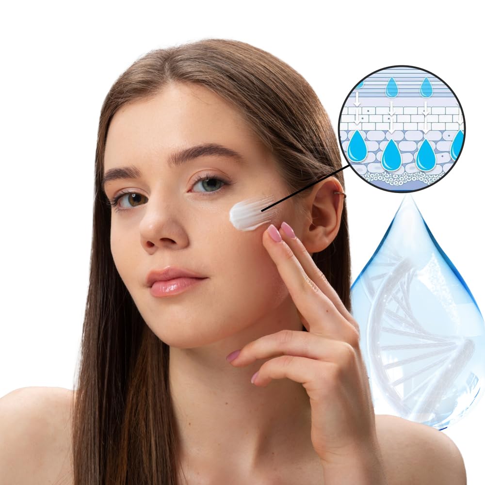 Suero facial de ácido hialurónico – Hidratante facial con vitamina A, E, C, té verde, ácido hialurónico y extractos de frutas – Suero
