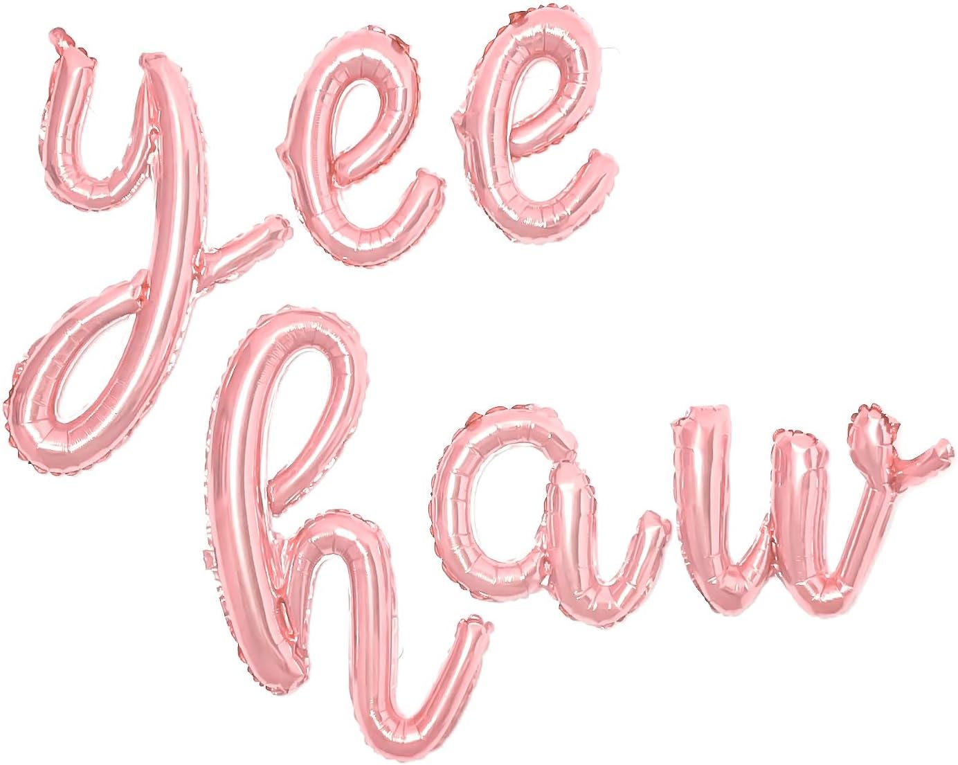 Globos de fiesta de cumpleaños, globos de Yee Haw, oro rosa, pancarta de Yee Haw para decoraciones de cumpleaños de vaquera occidental