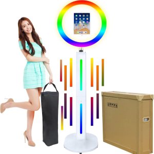 Máquina portátil para estación de selfies para iPad con bolsas portátiles (blanco + bolsa) Máquina portátil para estación de selfies para iPad con bolsas portátiles (blanco + bolsa)