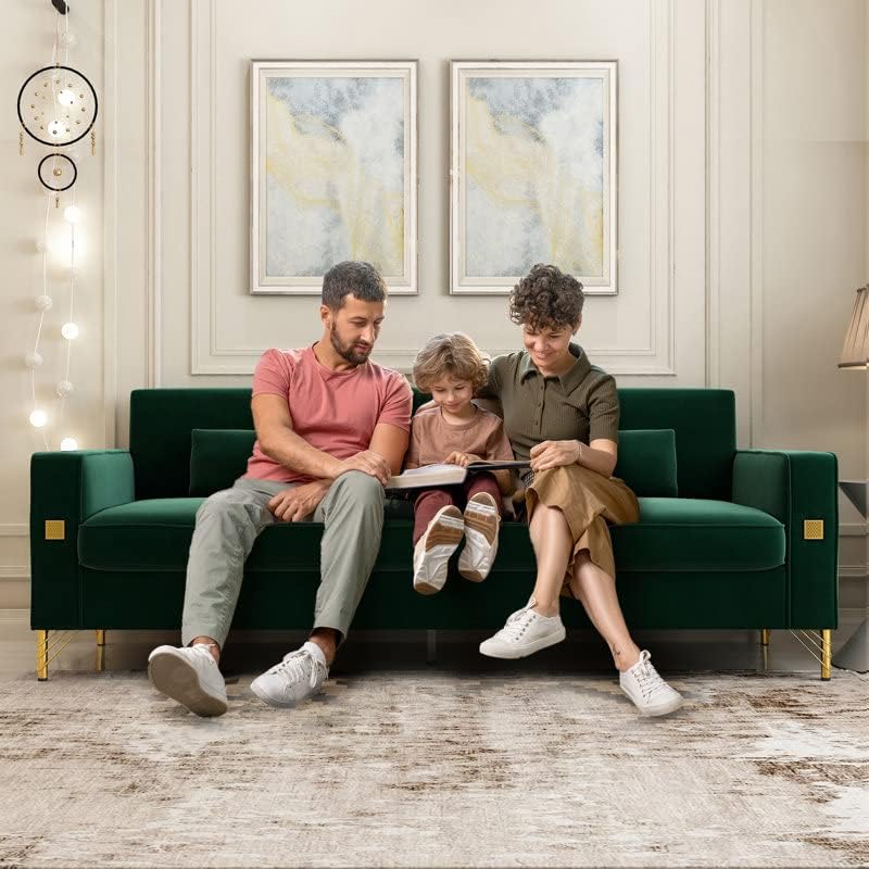 Sofá biplaza de 85 pulgadas, decoración moderna de mediados de siglo, sofás con brazo para sala de estar, muebles de asientos de amor copetudos de