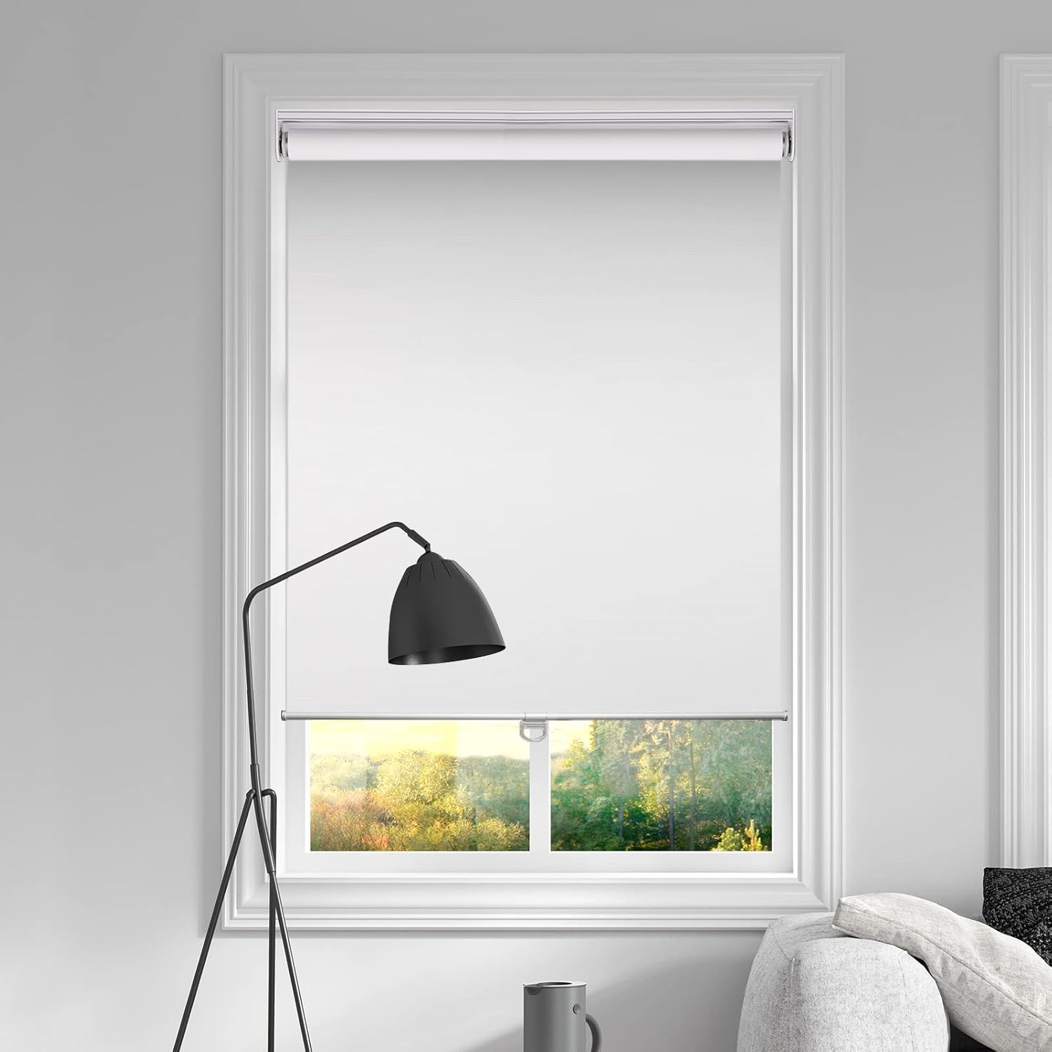 Persianas 100% opacas para ventanas, sin cordón, con aislamiento térmico, tela de protección UV. Persianas enrollables opacas totales para oficina y