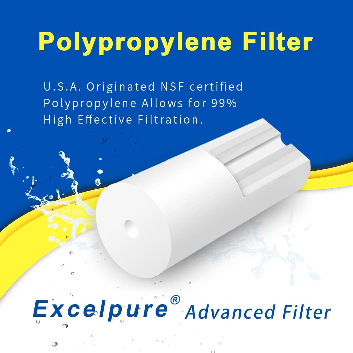 EXCELPURE Filtro de agua para sedimentos para toda la casa de 10 x 4.5 pulgadas (5 micrones), compatible con Culligan RFC-BBSA, WFHD13001B, GXWH35F,