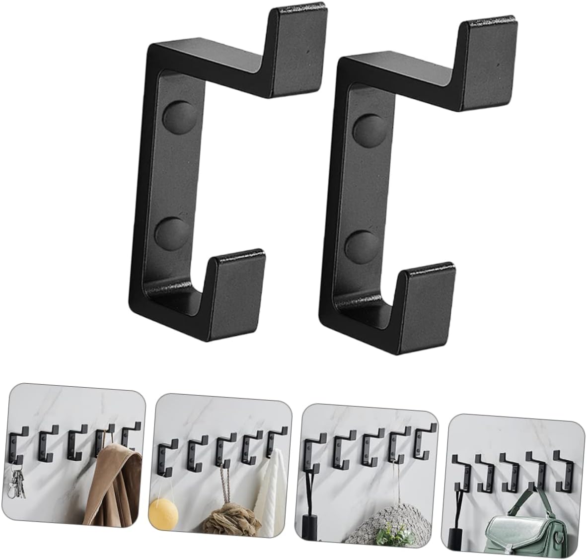 DOITOOL 6 piezas para el hogar para estantes de bata, gancho pesado para el hogar, abrigos, toalla, sombrero, doble llave moderna, elegante, útil,