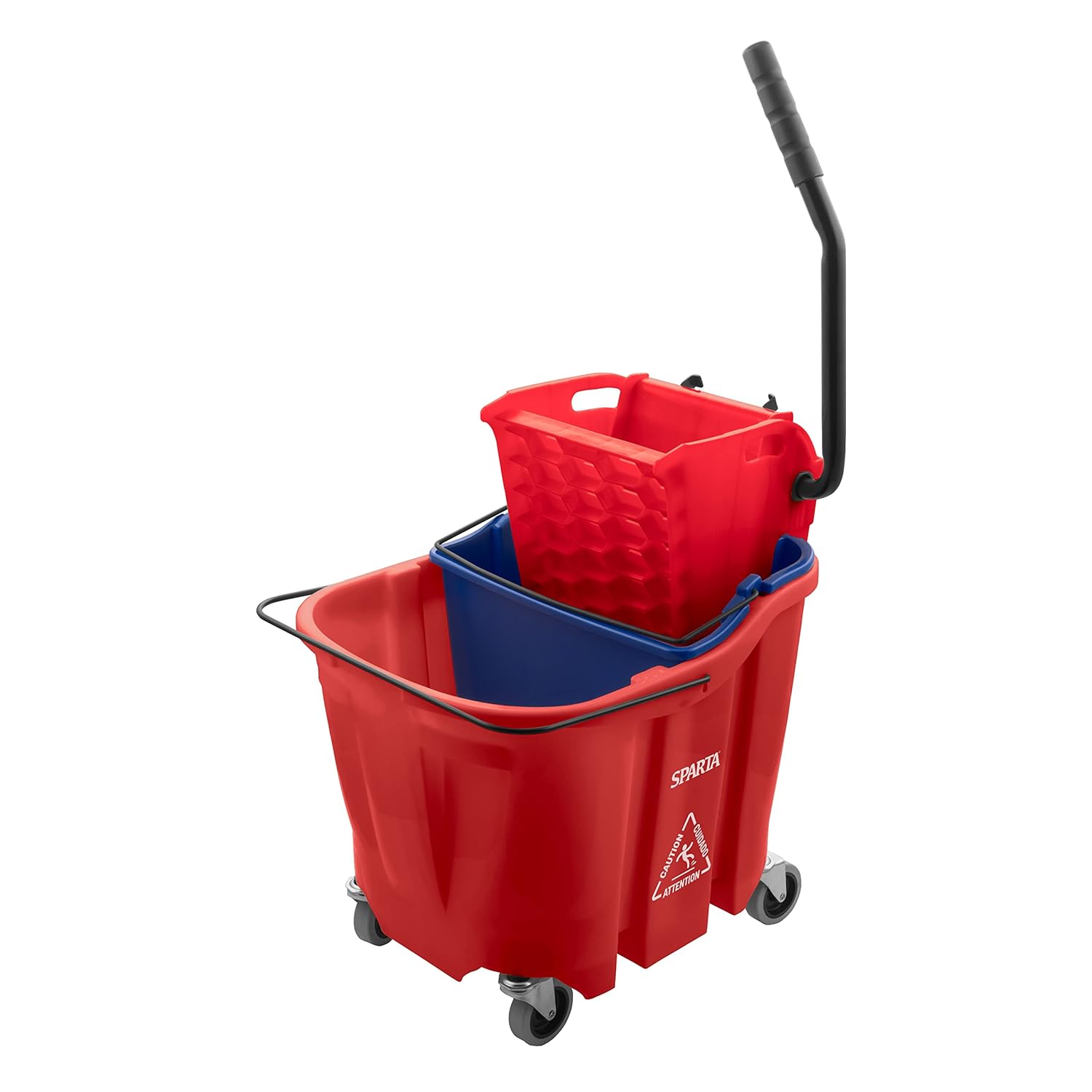 Carlisle FoodService Products Cubo de fregona con escurridor de prensa lateral e inserto de agua sucia para limpieza de pisos, restaurantes, oficina