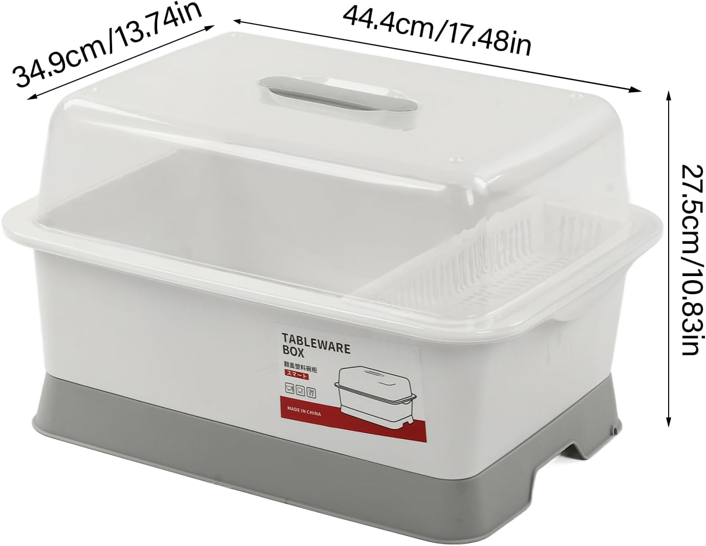 Escurridor de platos con cubierta de tapa, escurridor de platos para encimera de cocina, organizador de escurridor de platos que ahorra espacio,