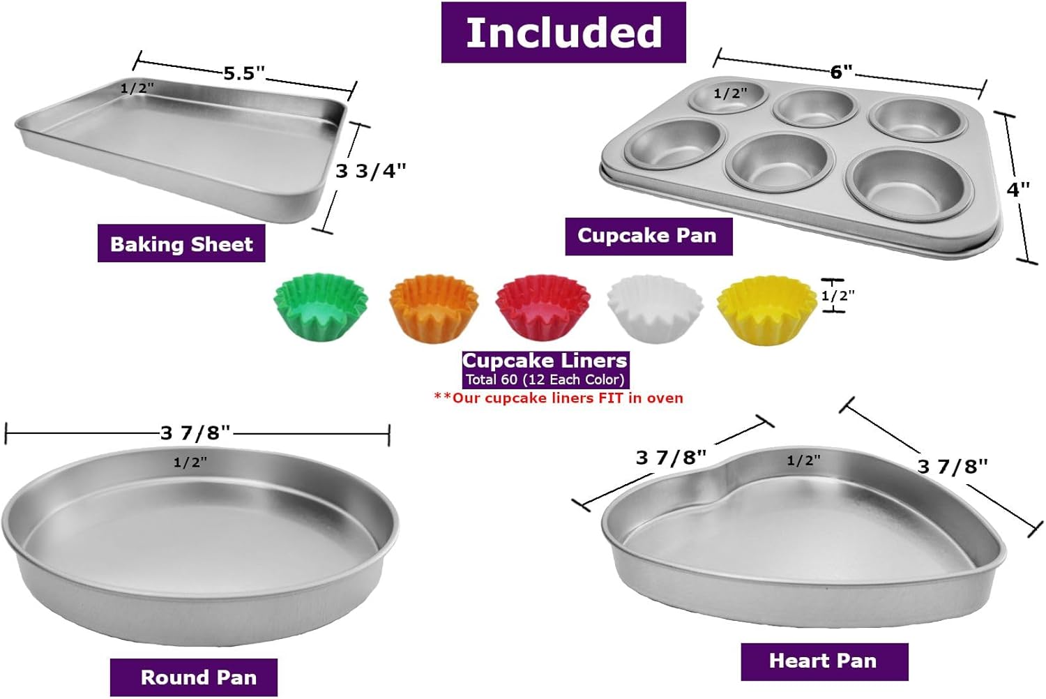 Juego de sartenes Super Deluxe compatible con Easy Bake Ultimate Oven  Incluye forros para cupcakes que caben en el horno, a diferencia de otros