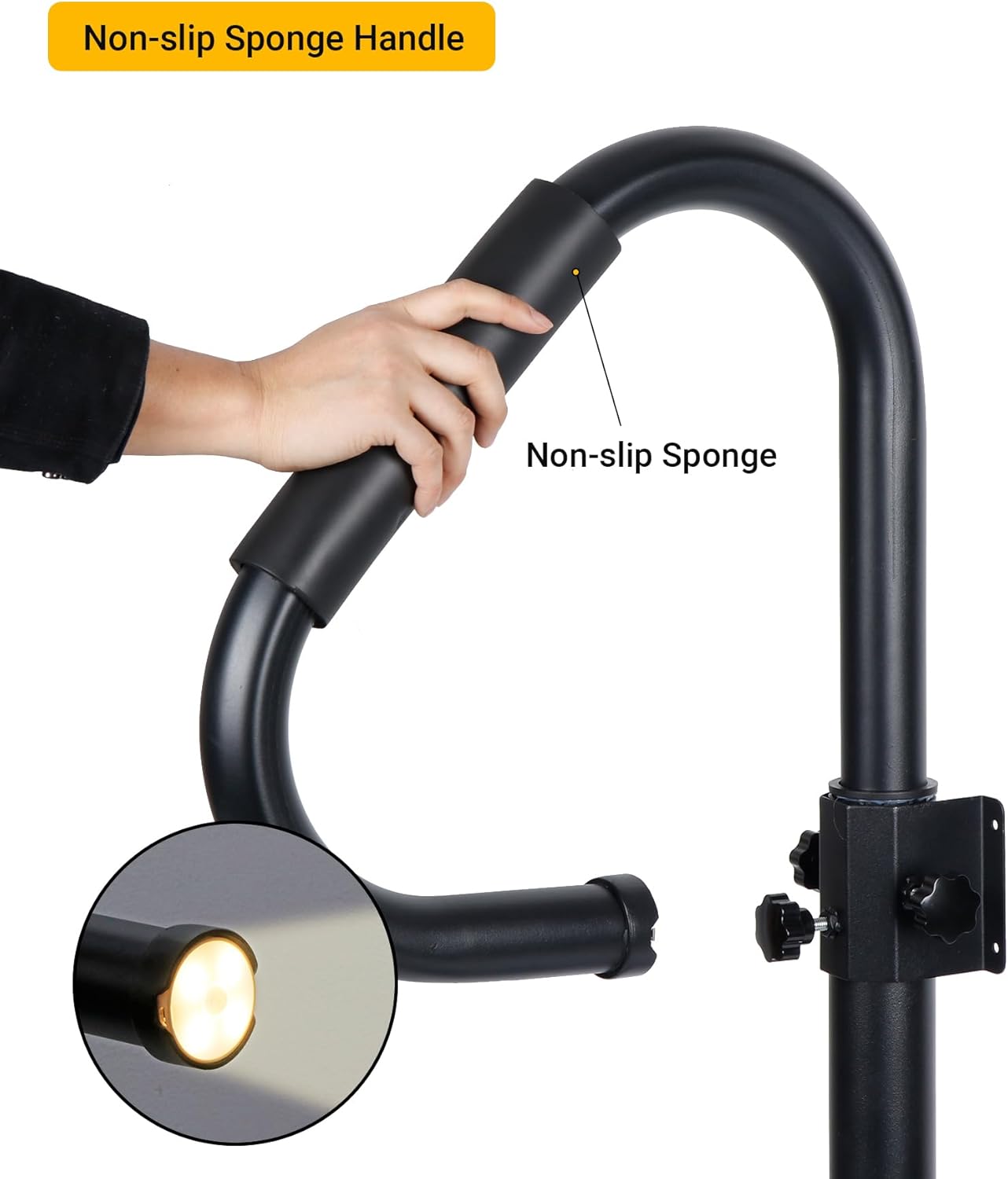Pasamanos para bañera de hidromasaje, 38 a 58 pulgadas de altura ajustable con opción giratoria de 360 grados y mango antideslizante, pasamanos