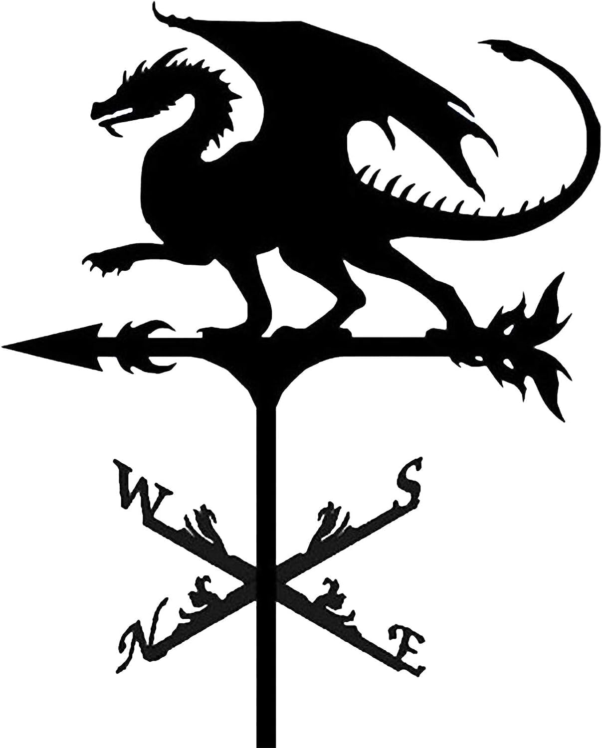 Dragon – Veleta para montaje en techo, techo de cobertizo de metal de 20 pulgadas de altura, adorno de dragón volador para exteriores, patio,