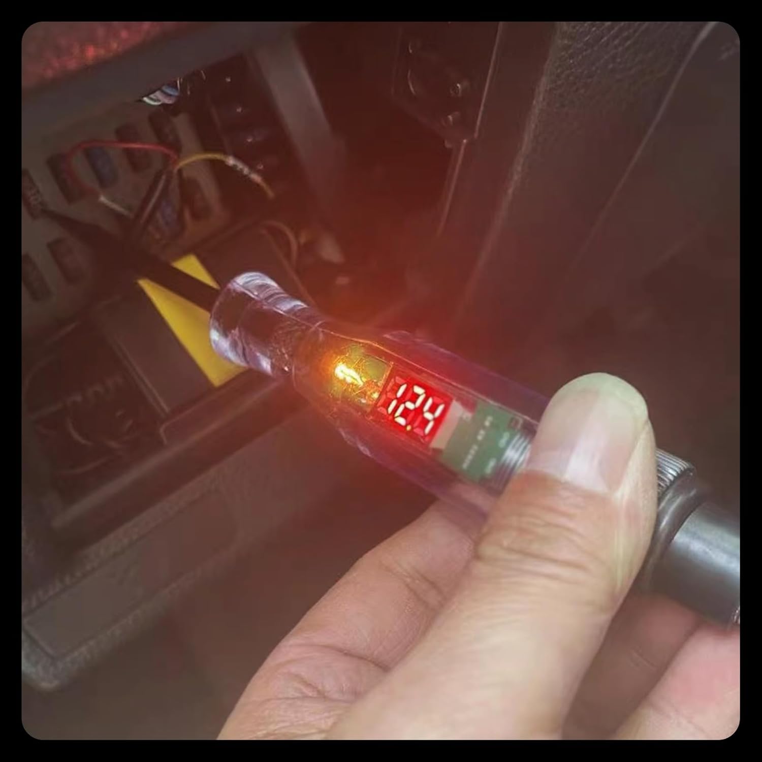 Ajxn 1 bolígrafo de mantenimiento de prueba de circuito de sonda larga de voltaje para automóvil, 3-48V 7.48 pulgadas, sensor multifunción de