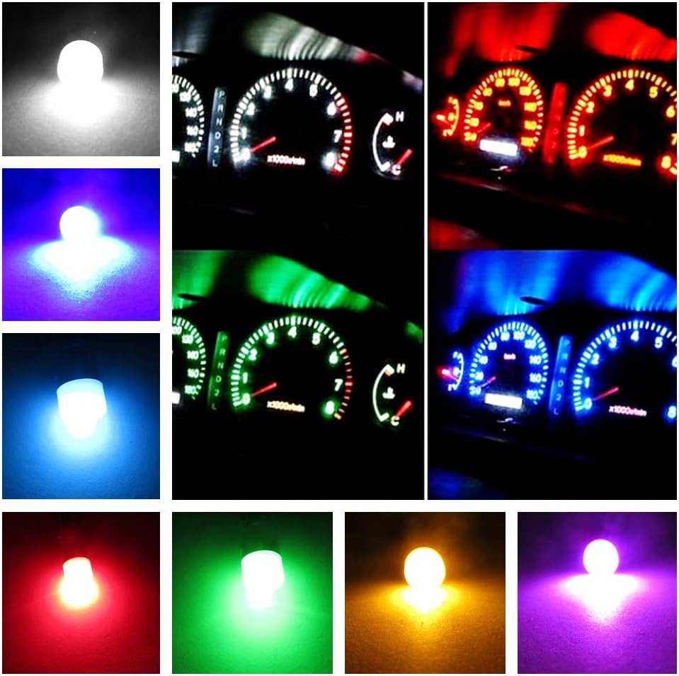 WLJH Panel de instrumentos azul brillante medidor de racimo velocímetro tacómetro presión de aceite combustible reloj indicador bombilla LED