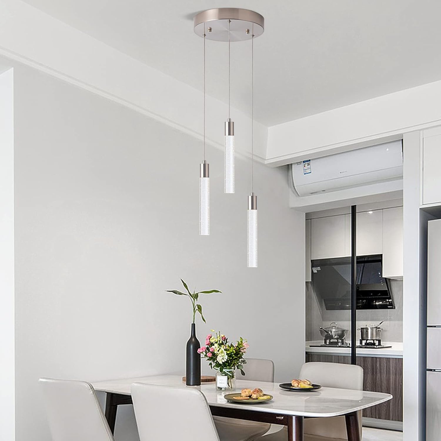 Iluminación colgante de 3 luces para isla de cocina, interruptor de dosel, luz colgante de color chaneagle, 3000K, 4000K, 6000K, iluminación