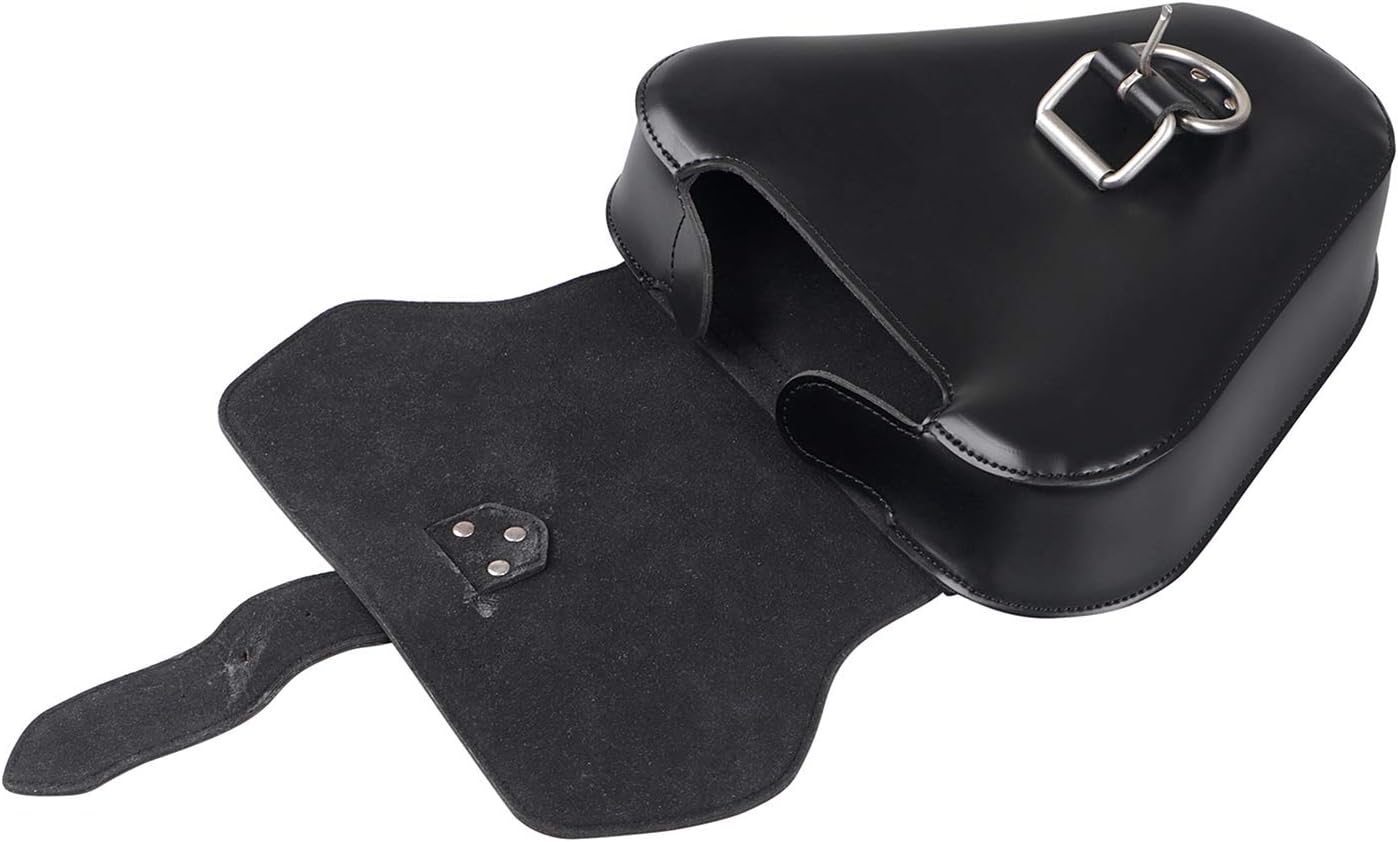 Motocicleta izquierda cuero bolsa alforja cubierta lateral para Triumph Bonneville Scrambler Street Twin Cup, negro