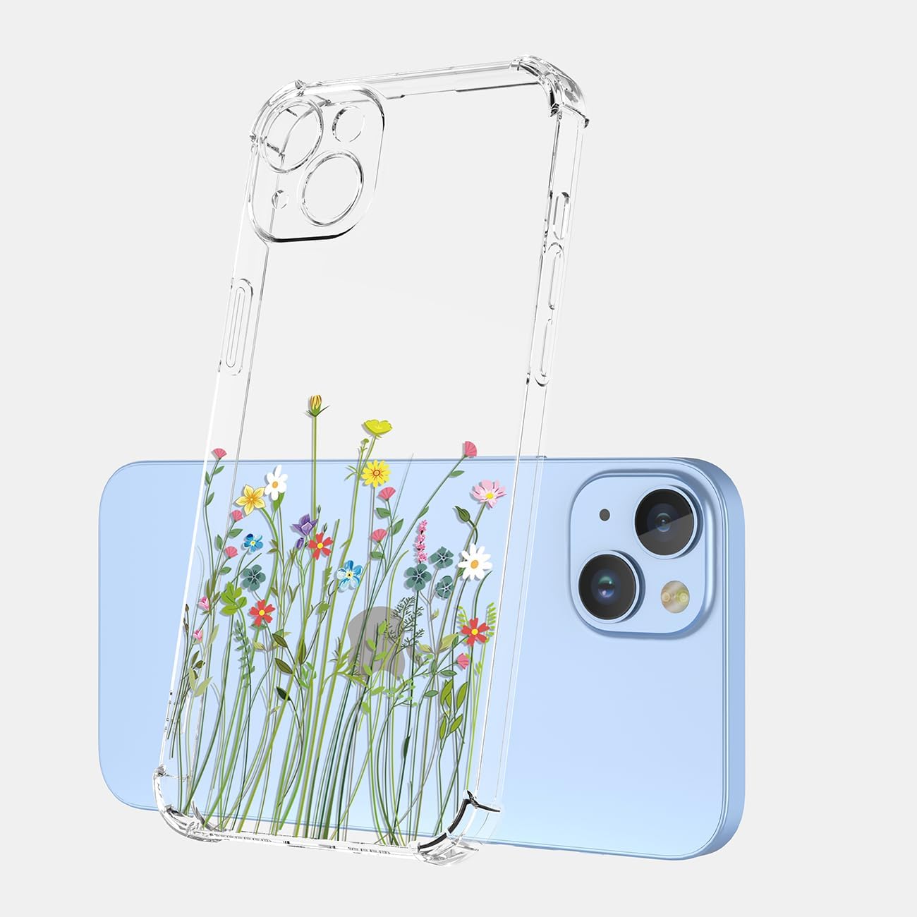 Funda para teléfono OnePlus 8T 5G, OnePlus 8T+ 5G KB2000 con protector de pantalla, funda transparente con patrones de jardín de flores, funda