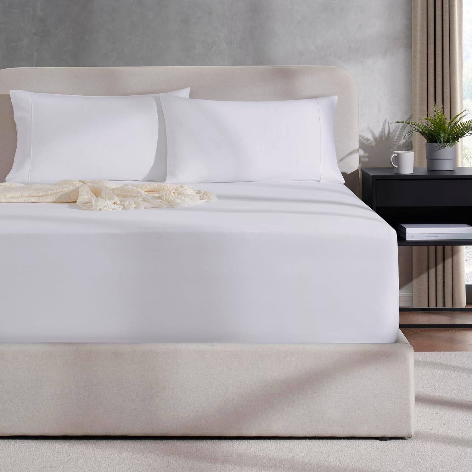 Nestl Bedding – Sábanas bajeras con bolsillo profundo de 53 cm