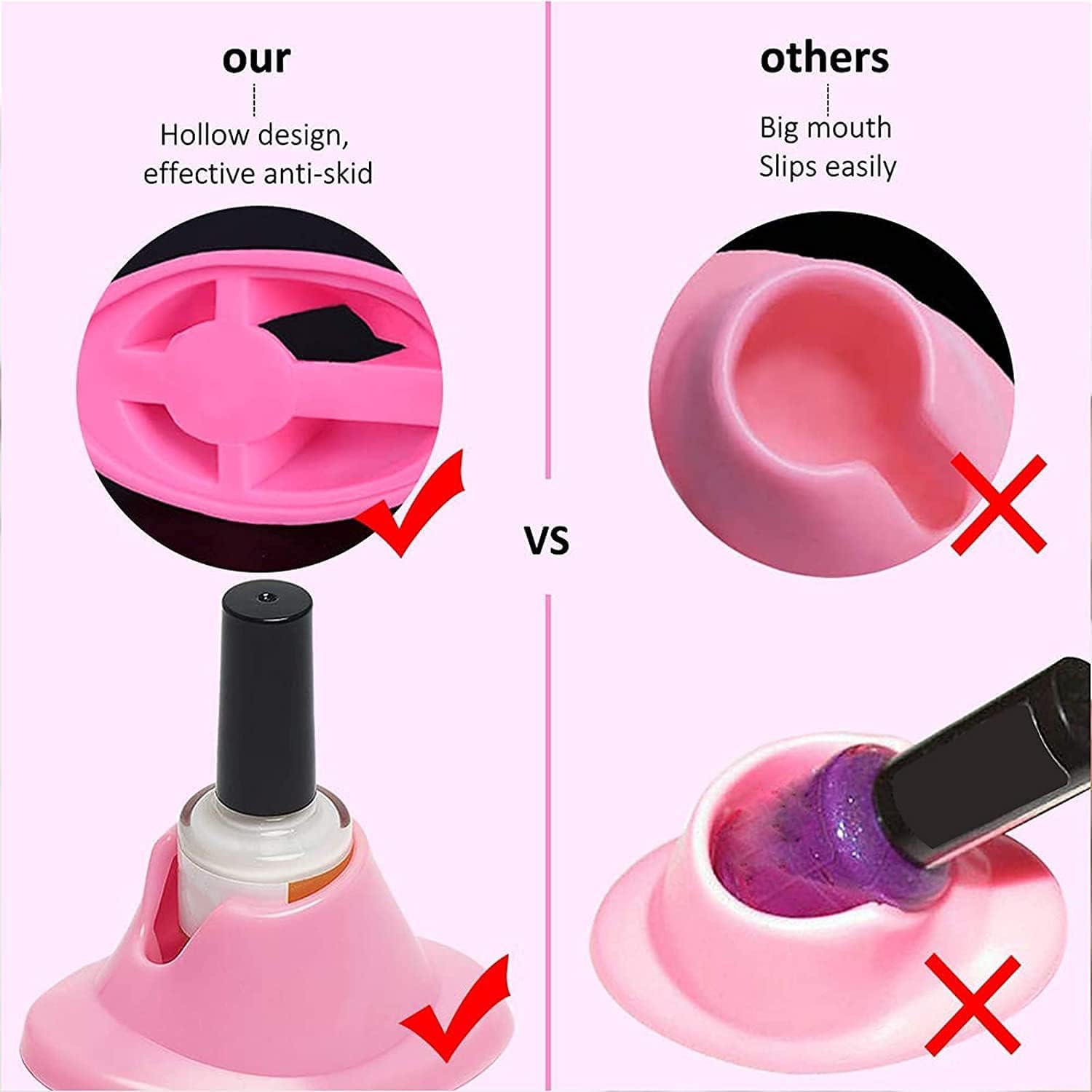 Galyacht Soporte para botella de esmalte de uñas de goma suave, soporte de esmalte de uñas, organizador de arte de uñas, herramientas de manicura