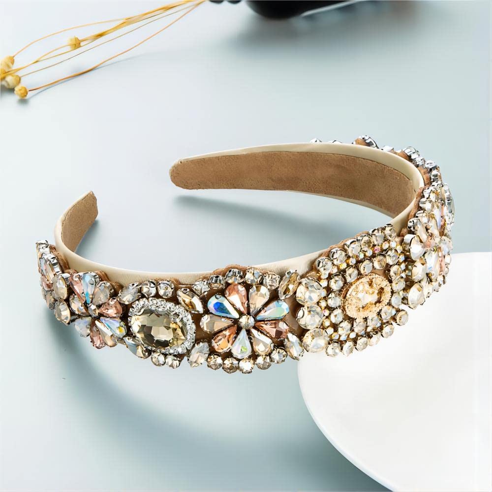 Diadema de moda para mujer, hermosa diadema retro con diamantes de imitación de cristal, accesorios para mujeres y niñas (diadema 3)