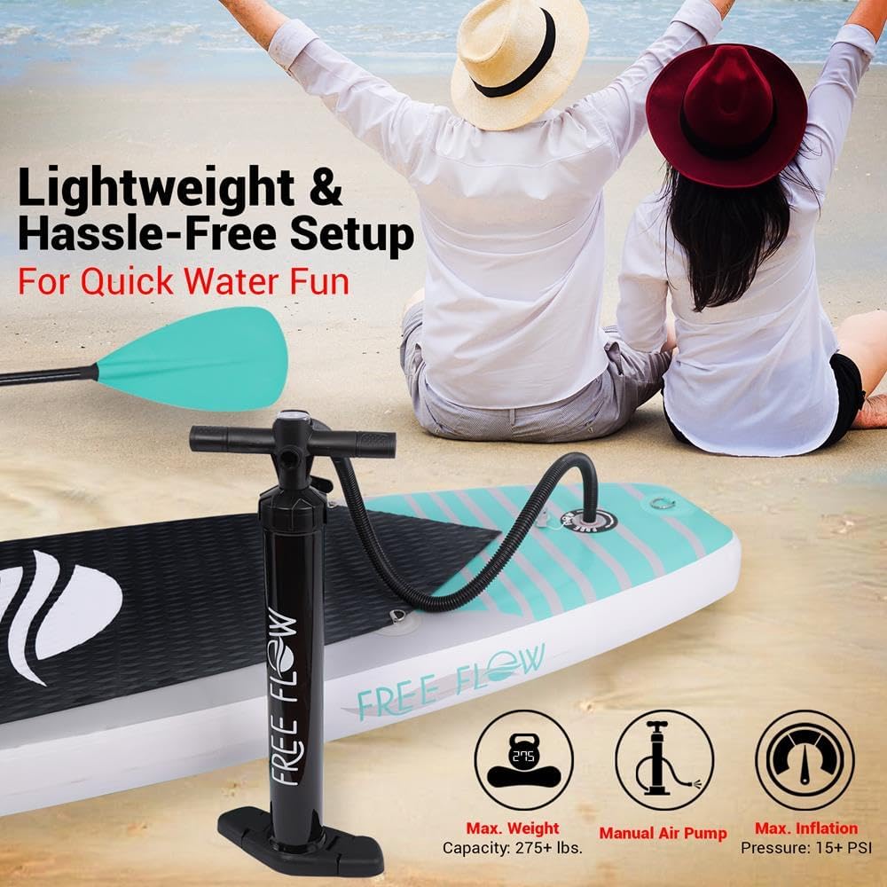 SereneLife Tabla de remo inflable (6 pulgadas de grosor) con accesorios de SUP premium y bolsa de transporte  Posición amplia, aleta inferior para