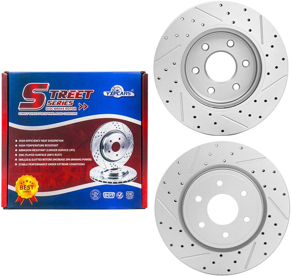 Rotores de freno delantero para FRONTIER, PATHFINDER, XTERRA, SUZUKI EQUATOR-Premium perforados y ranurados ROTORES, Mecánico certificado ASE