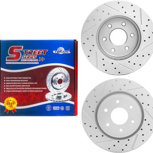 Rotores de freno delantero para FRONTIER, PATHFINDER, XTERRA, SUZUKI EQUATOR-Premium perforados y ranurados ROTORES, Mecánico certificado ASE Rotores de freno delantero para FRONTIER, PATHFINDER, XTERRA, SUZUKI EQUATOR-Premium perforados y ranurados ROTORES, Mecánico certificado ASE