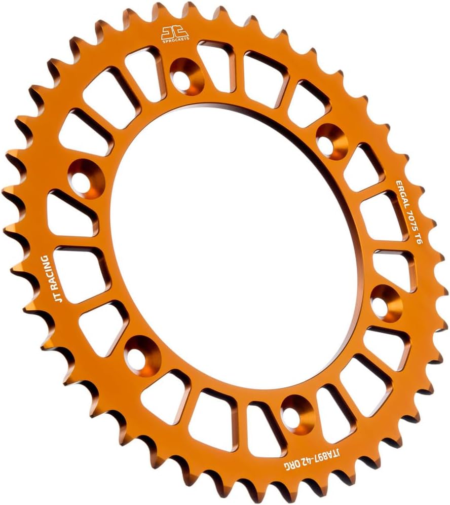 JT Sprockets JTA897.42ORG piñón trasero anodizado naranja de aluminio 7075 T6, solo