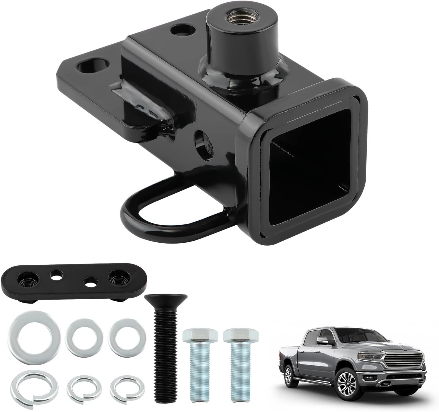 maXpeedingrods Enganche de remolque clase 3, receptor de 2 pulgadas, para Dodge Ram 1500 2019 2020 2021 2022 2023, con tornillos, enganche de
