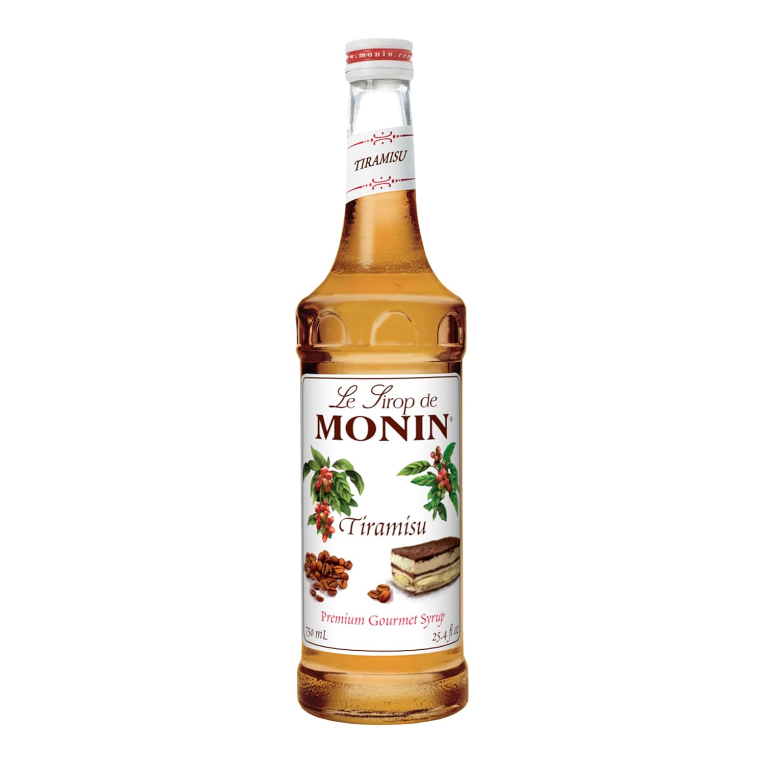 Monin – Jarabe de tiramisú, ricos sabores de natillas, cacao, café y ron, ideal para café caliente o helado, cócteles de postre y batidos, vegano,