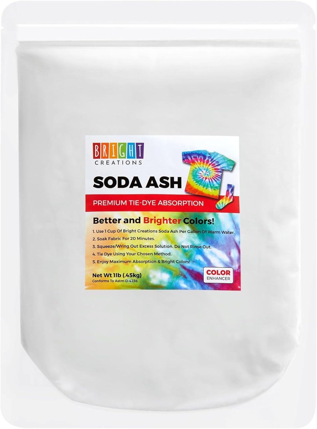 Paquete de 2 cenizas de soda para camisas de teñido anudado, proyectos de bricolaje, artes y manualidades (2 libras en total)