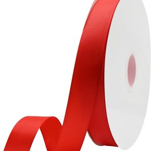 Maclemon Cinta de grogrén rojo amapola de 1 pulgada x 100 yardas para manualidades, lazos para el cabello, envoltura de regalos, costura floral de Maclemon Cinta de grogrén rojo amapola de 1 pulgada x 100 yardas para manualidades, lazos para el cabello, envoltura de regalos, costura floral de