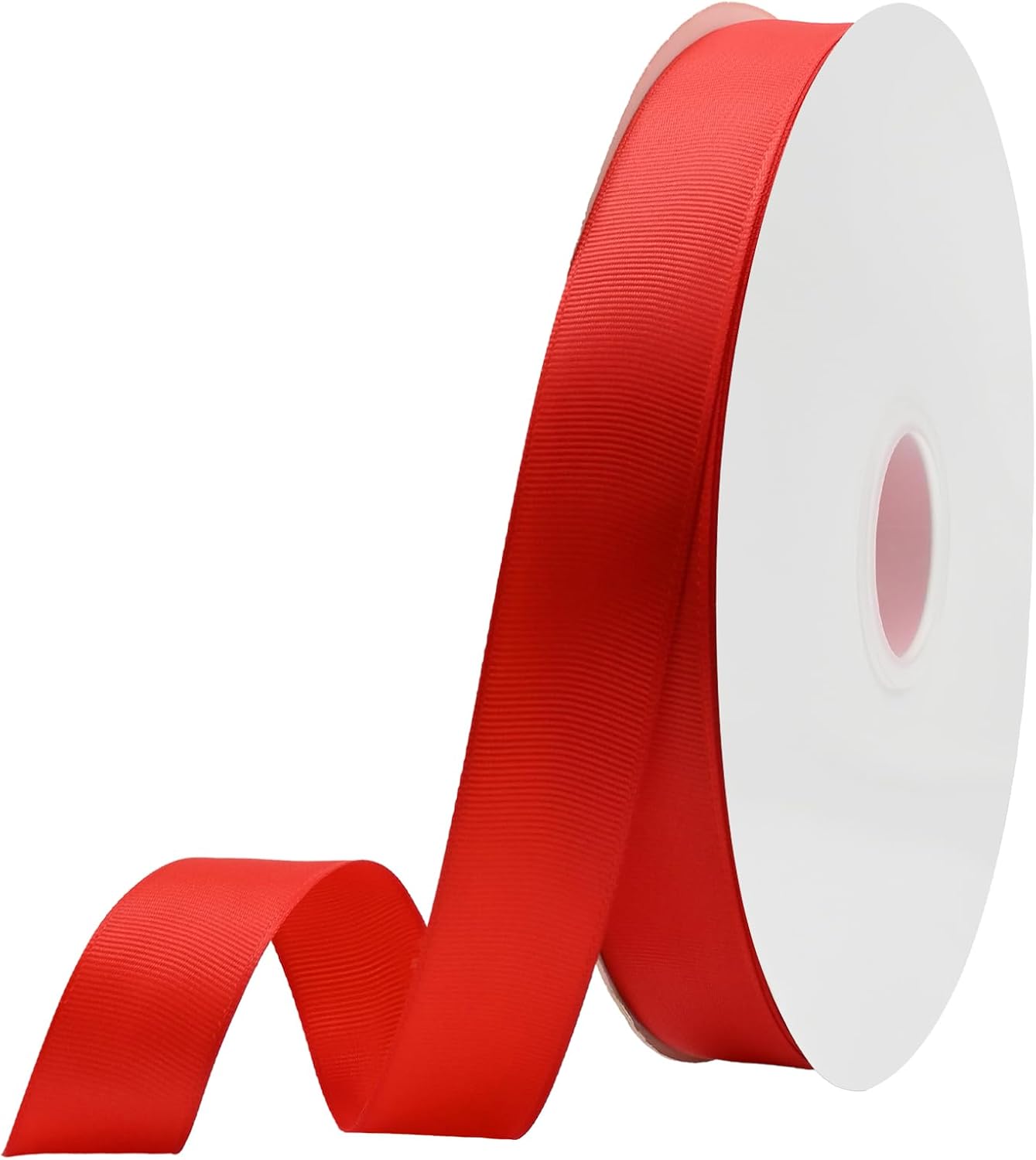 Maclemon Cinta de grogrén rojo amapola de 1 pulgada x 100 yardas para manualidades, lazos para el cabello, envoltura de regalos, costura floral de