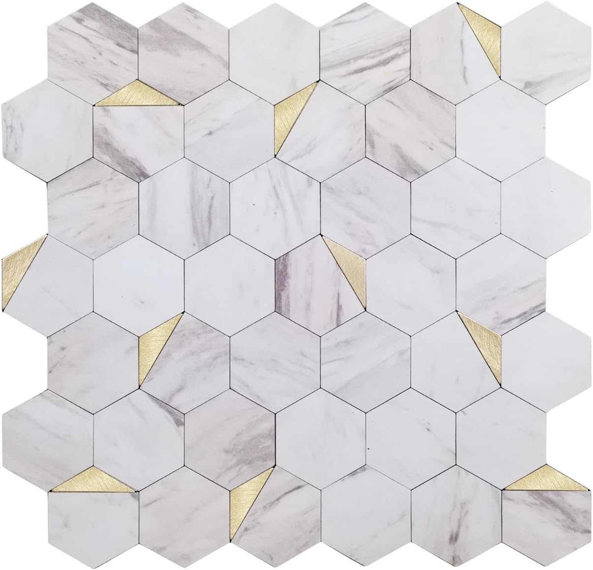 Avant Decor  8 azulejos  Azulejos hexagonales pequeños compuestos de piedra  Azulejos de cocina para despegar y pegar  Azulejos de pared para pegar