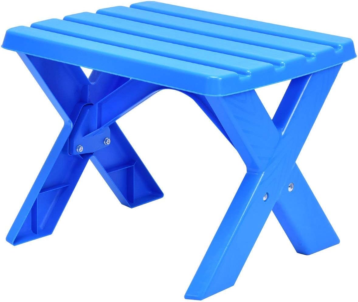 Reunion G Juego de mesa y 2 sillas de plástico duradero para niños, juego de mesa de manualidades para actividades de patio (azul)