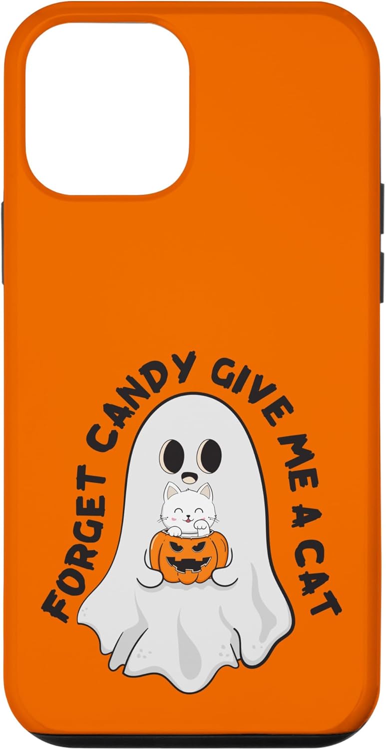 Funda para iPhone 12 mini Funny Forget Candy Give Me A Cat Fantasma Fantasma Fantasma Halloween