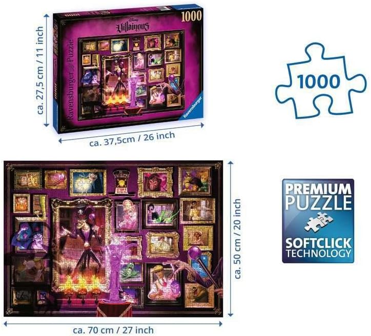 Ravensburger Disney Villainous Dr.Facilier – Rompecabezas de 1000 piezas para adultos, 16523, cada pieza es única, la tecnología Softclick significa