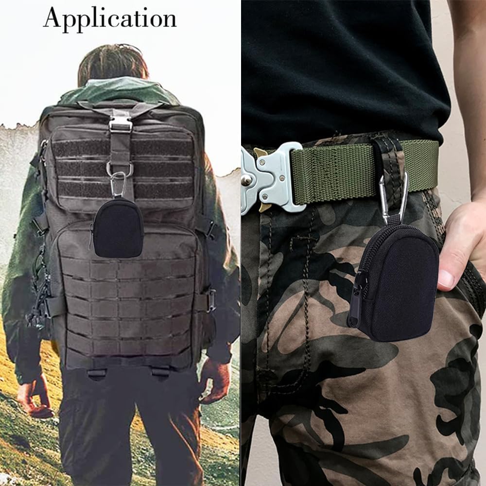 Paquete de 2 monederos tácticos  Bolsa de bolsillo militar para llavero como mini organizador de herramientas, monedas, llave de coche, funda de