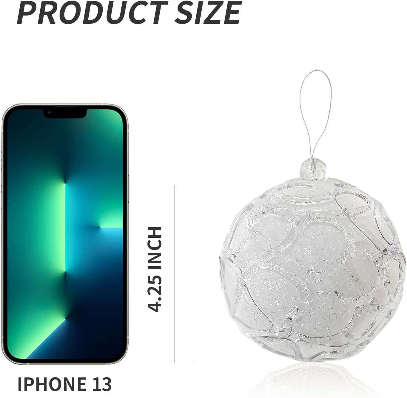 ZHANYIGY Adornos de bola de Navidad de 4.25 pulgadas, juego de 4 piezas de decoración de Navidad blancas, bolas de árbol para árboles de Navidad,