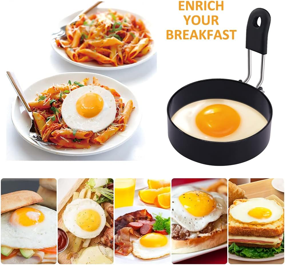 Huevos Anillos De Acero Inoxidable Redondo Desayuno Molde Herramienta De Cocina,Anillos De Cocina De Huevos Redondos Para Freír Dar Forma De Cocinar