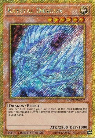 YU-GI-OH! Yugioh Krystal Dragon MVP1-ENGV2 Gold Secret Rare Edición Limitada