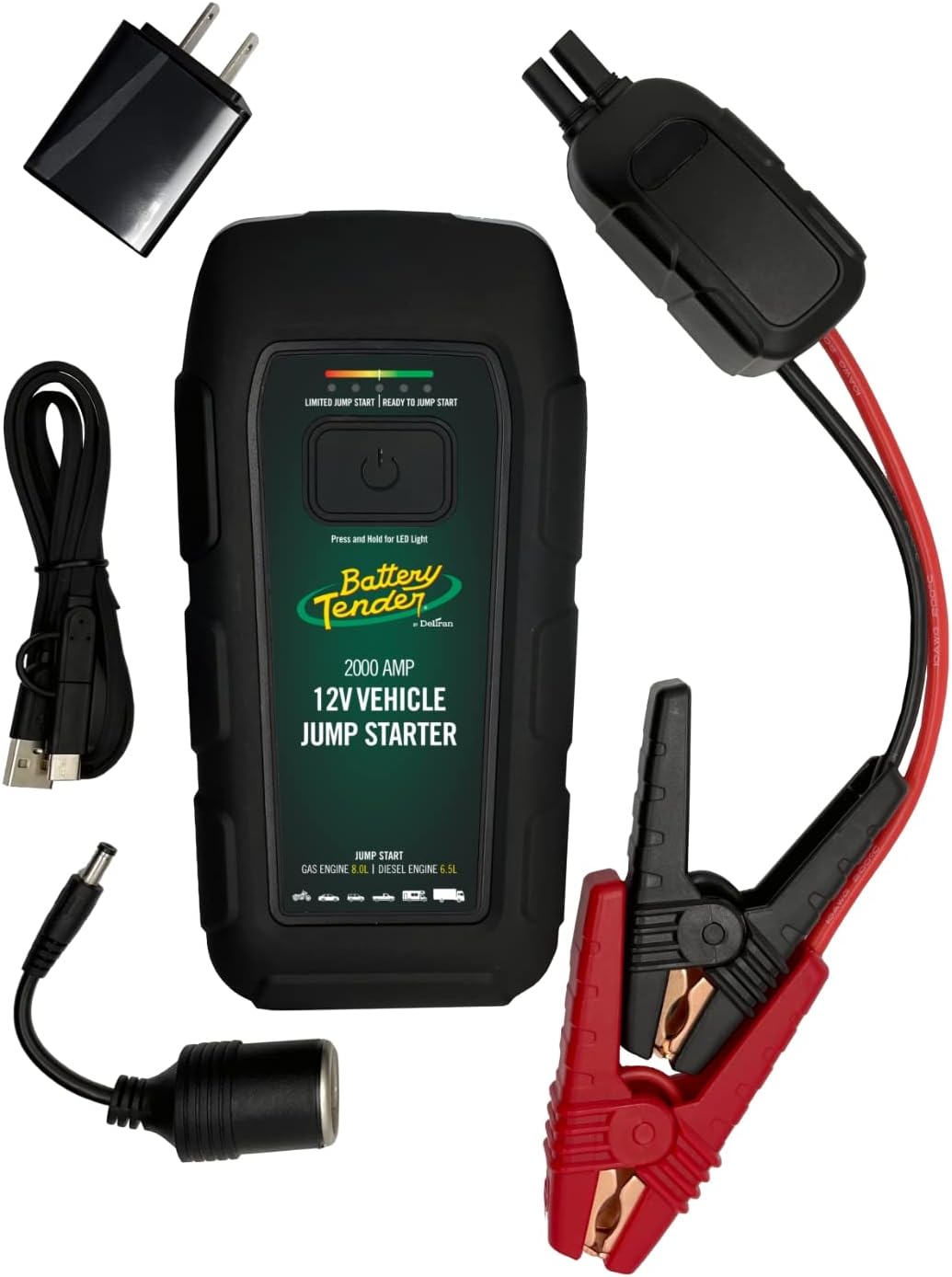 Battery Tender Arrancador de salto de 2000 amperios – Banco de energía de 16000 mAh