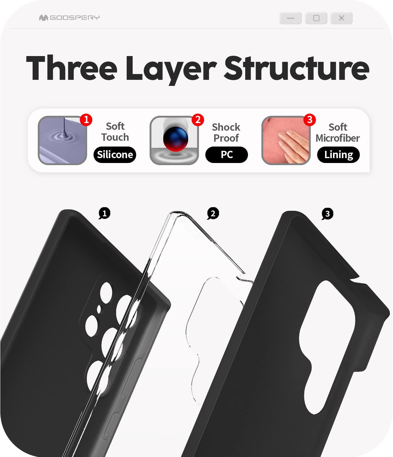 GOOSPERY Funda de silicona líquida diseñada para Galaxy S23 Ultra, sedosa, suave al tacto, protección de cuerpo completo, a prueba de golpes, con