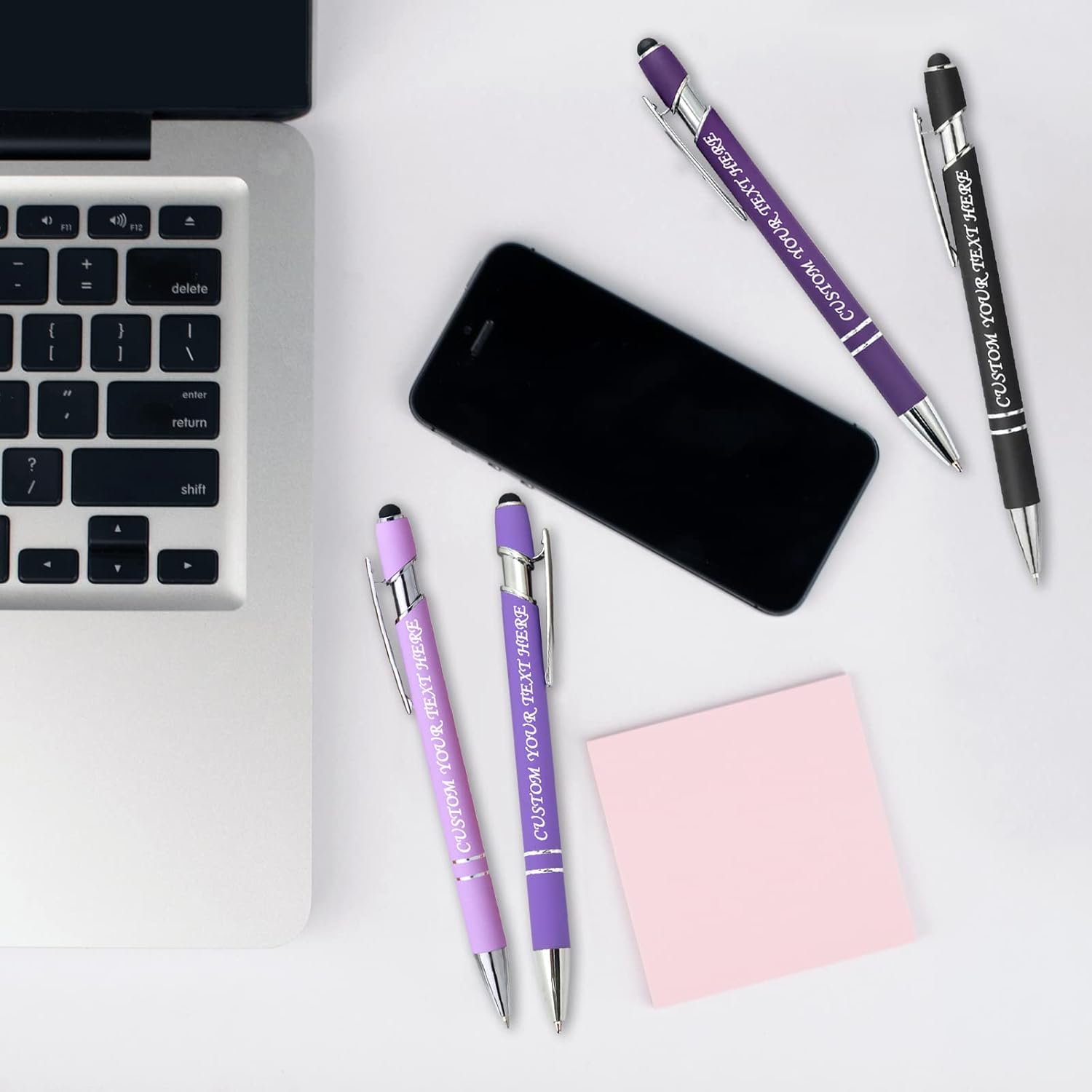 10 bolígrafos personalizados a granel, bolígrafo personalizado, bolígrafo grabado con nombre, logotipo, lápiz capacitivo para pantallas táctiles, a