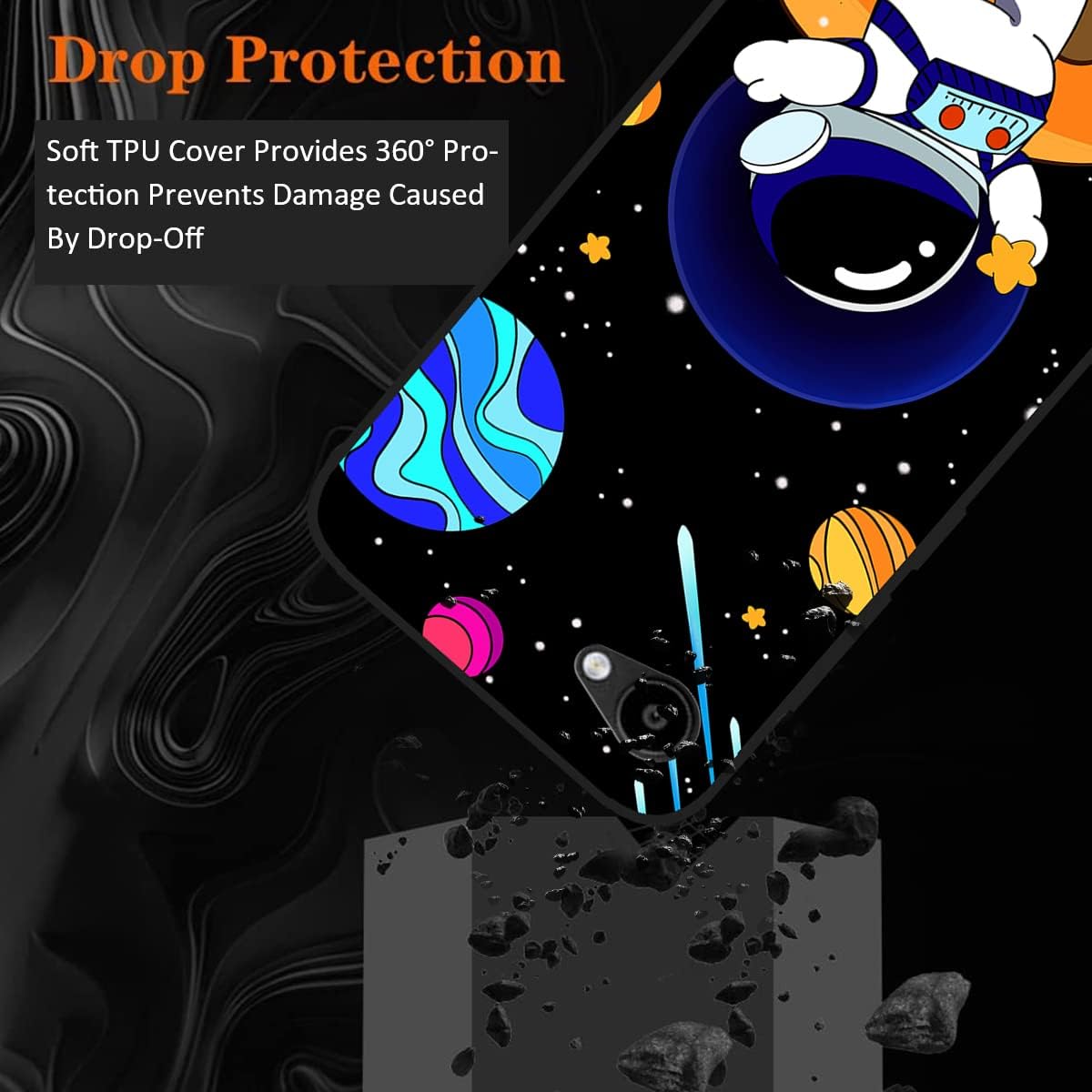 Funda para teléfono Orbic Joy 4G Orbic Joy 4G a prueba de golpes, funda de protección de cuerpo completo (astronautas)
