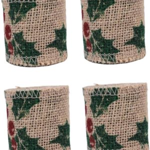 COHEALI 4 cintas de tela de Navidad, cinta de yute, lazo de regalo de Navidad, lazo de envoltura de Navidad, cinta de yute de Navidad, cinta de COHEALI 4 cintas de tela de Navidad, cinta de yute, lazo de regalo de Navidad, lazo de envoltura de Navidad, cinta de yute de Navidad, cinta de