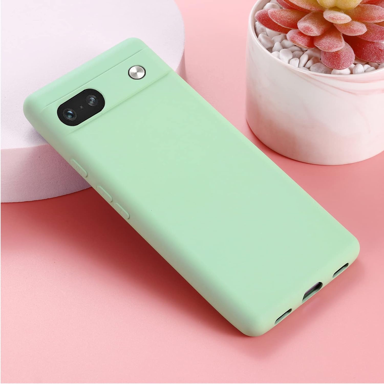 Funda para Google Pixel 7A, cubierta de protección de silicona líquida, forro de microfibra antiarañazos, TPU suave, a prueba de golpes, funda