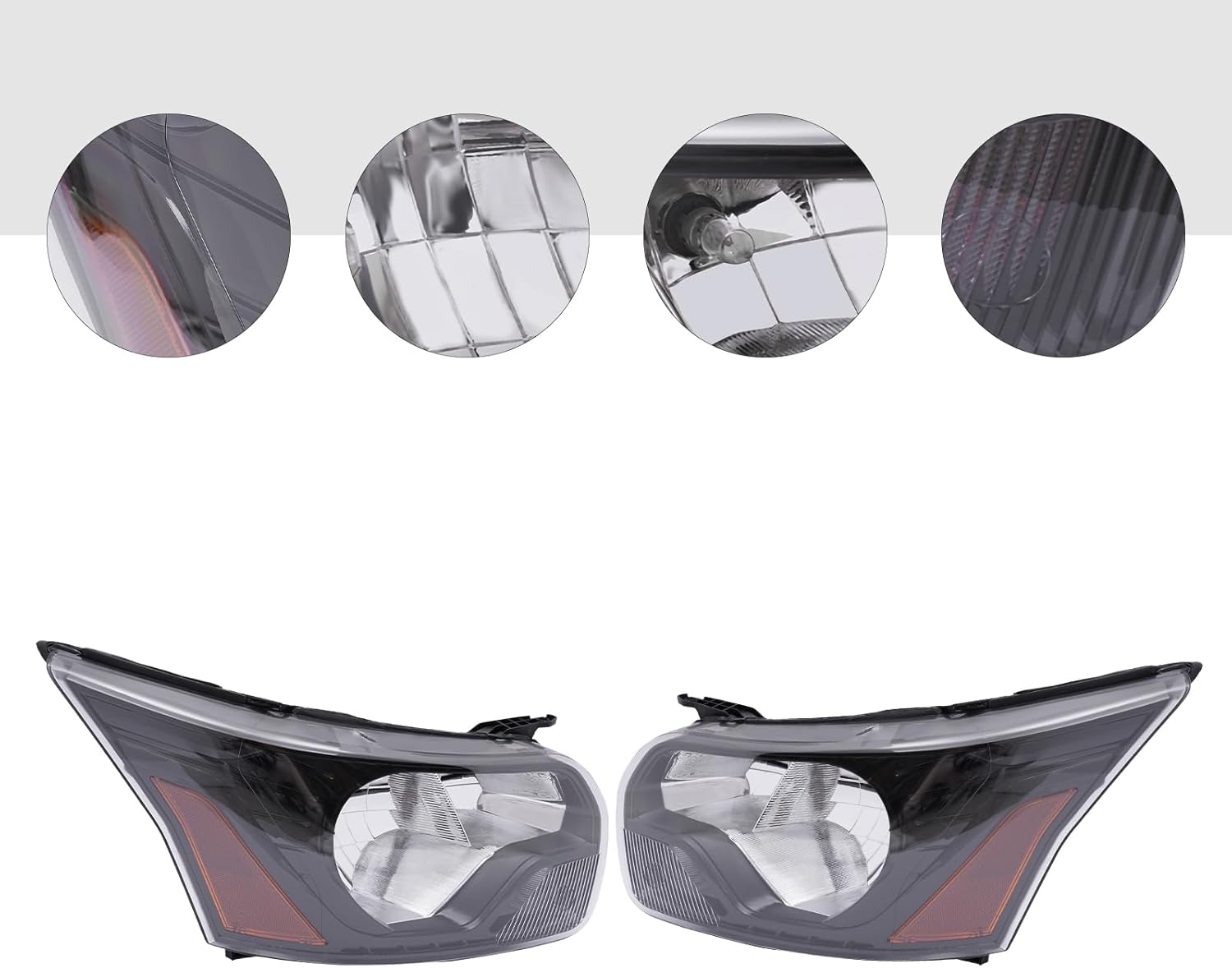 Faros delanteros halógenos compatibles con Ford Transit 150-350HD 2015-2022, montaje de faros delanteros CK4Z-13008-L CK4Z-13008-J (lado del