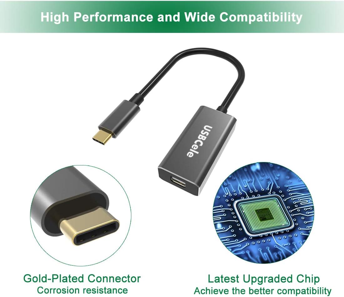Adaptador USB-C a Mini DisplayPort, USB tipo C (Thunderbolt 3) a Mini DP 4K adaptador de cable para MacBook Pro, iMaciMac Pro, pantalla LED de cine